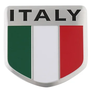 Hliníkové 3D Kovov TALIANSKO talianskej Vlajky Nálepky, Znak, Odznak Odtlačkový Auto Vyzdobiť