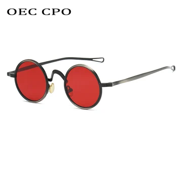 OEC CPO Kolo Retro slnečné Okuliare Mužov Značky Retro Steampunk slnečné Okuliare Ženy Osobnosti Small Frame Okuliare Dámy UV400 O972