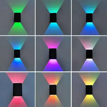 RGB Námestie LED Nástenné Svietidlá Vonkajšie Uličkou Koridoru Stmievateľné Multicolor Až Lampa S Diaľkovým ovládaním pre Steny KTV Bar Spálne