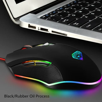 Cool Podsvietená Herná Myš 3200DPI Optical Gaming Mouse 4 Nastaviteľné DPI Symetrický Dizajn, Ergonomický Tvar
