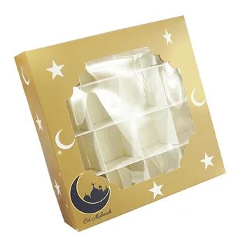 15 cm Jasné Ramadánu Eid Mubarak Candy Box Lepenky Cookies Cupcake Čokoláda Darčekové Balenie Box Islamu, Moslimov Eid Al Adha