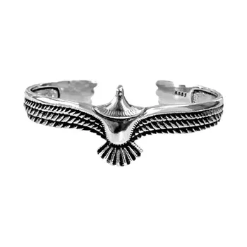 Vintage Flying Eagle Feather Vzor Bangles Náramok Otvorenie Nastaviteľné Mjolnir Viking Runy Amulet Bangles Mytológiu