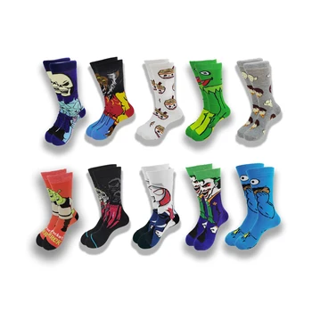 Pánske a dámske Ponožky na Jeseň a v Zime Módny Dizajn v Štýle Kreslených Kreslený Obrázok Trubice Posádky Ponožky