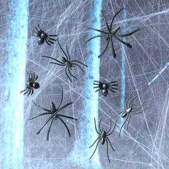 50/100ks Black Spider Simulácia Zložité Hračka Strašidelný Dom pavučina Bar Party Dekorácie Deti Halloween Dekor Falošné Pavúky