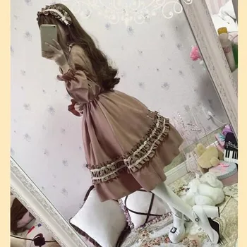 Gothic, Vintage Lolita Šaty Žien Japonskom Štýle, Paláca Princezná Šaty Svietidla Rukáv Roztomilý Strany Kawaii Oblečenie Sladký Kostým
