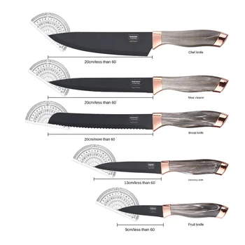 7PCS Kuchynský Nôž z Nerezovej Ocele Nožnice s Nožom Sharpener Držiak Noža Utility Nôž, Nôž na Chlieb Ostrý Nôž Varenie