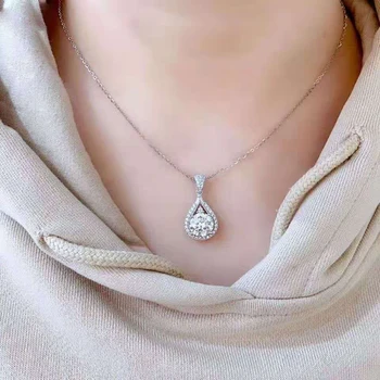 HOYON Imitácia D farba Moissanite AAA zirkón náhrdelník pre ženy pt950 osem srdce osem šípku vysokým počtom atómov uhlíka diamant farby s príveskom