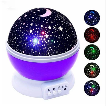 Hviezdne Nebo Star LED Nočné Svetlo Otáča Projektoru, Batérie, USB Spálňa Vianočný Večierok Projekčnej Lampy Deti Deťom Vianočný Darček