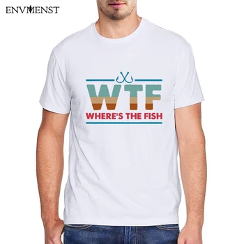 Kde je ryba T-Shirt Mužov Oblečenie Zábavné WTF Grafické Tričká, Vintage Krátky Rukáv Tees Bežné streetwear Mužov Topy EÚ Veľkosť