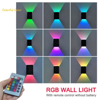 5W RGB LED Steny Sconces Stenu Svetlo Farebné DIY Dizajn Diaľkové Ovládanie Stmievateľné Interiéru Obývacej Izby, Spálne, Chodby, Lampa