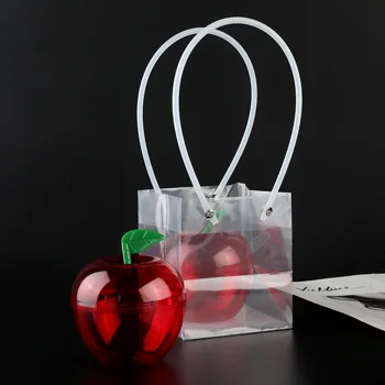 10pcs/veľa Plastový obal Candy Box Red Apple Tvarované Čokoláda Prospech Držiteľov Vianočné Baubles Ornament Strany, Vianočné Dekorácie