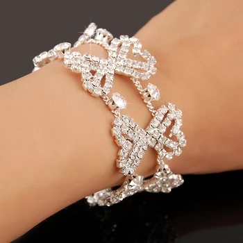 Nové Módne Kúzlo Náramky 925 Silver AAAAA Zirkón Crystal Ženy Náramok Svadobné Zapojenie Luxusné Šperky