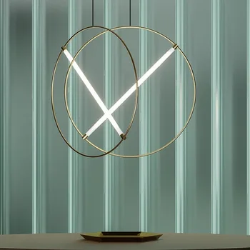 Moderné Kruhu Kovaného Železa LED Prívesok Svetlo Kuchyňa, Jedáleň, Obývacia Izba Závesné Lampy, Osvetlenie Interiéru Zlato Stropné Svietidlo Reštaurácia