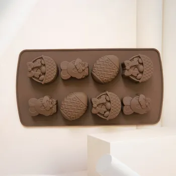 2022 Nové Mini Veľkonočné Vajíčka Silikónové Čokoláda Formy Králik Kôš Tvarované Candy Formy Tortu Sadrové Dekoračné Výrobu Nástrojov