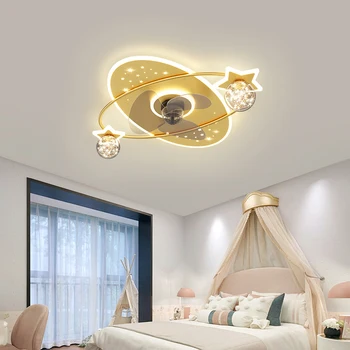 Verllas Loft Nordic LED Stropné Ventilátory so Svetlami pre Obývacia izba, Spálňa Baby Chlapci, Dievčatá, Izba LED Stropné Svietidlo pre Dieťa Spálne
