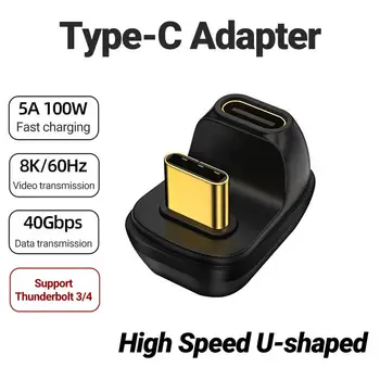 Typ-C Adaptér Vysokej Rýchlosti v tvare U Šikmého/90 Stupňov Pravý Uhol USB 3.1 Typ-C Mužov a Žien OTG Converter Konektor