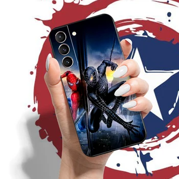 Marvel Spiderman Jed Deadpool Pre Samsung Galaxy S22 Ultra S21 S20 Plus FE 5G S9 S10 Lite S10E Plus 5G Telefón Prípade TPU Funda