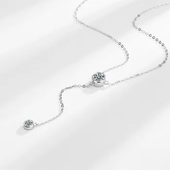 S925 mincový striebro kruhu zirkón clavicle reťazca dámy svetlo luxusné vysoké zmysel strapec náhrdelník prázdninový darček
