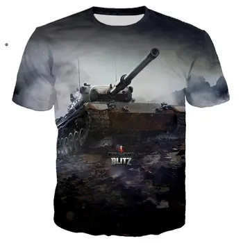 3D tlač World Of Tanks Hra tričko Vojenské T-shirt Hiphop Pohode Tee tričko/Streetwear Lete Mužov Oblečenie 2019 Nadrozmerné 5XL TOP