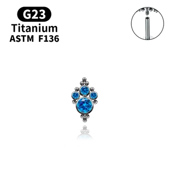 G23 Titán ASTM F136 Titán Piercing Stud Náušnice Tragus Chrupavky Labret Piercing Pery Telo Šperky, Doplnky