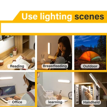 LED Lampa Stolná Svetlo USB Svetla na Čítanie, Spálňa Noc Lampa Office Tabuľka Svietidlo Nabíjateľné Spálne Skriňa, Nočné Svetlo