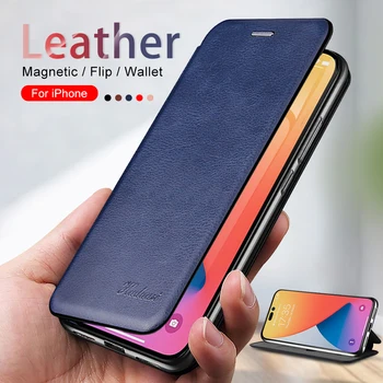 Luxusné Kože Flip puzdro Pre Apple Iphone 14 Pro Max Peňaženky Kryt Knihy Shell Pre iPhone14 Plus Držiteľa Karty Objektív Ochrana Prípadoch