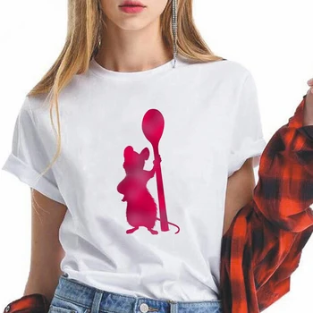 Ratatouille Žena Tričká Disney Remy Vytlačené Roztomilé myši Cartoon Dospievajúce Dievčatá Topy Y2k Módne Letné Žena T-shirt Dropship