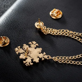Kórejský Módne Crystal Brošňa pánske Oblek Golier Kovové Kolíky Strapec Reťazca Klopě Pin Odznak Brošne Šperky pre Ženy Príslušenstvo