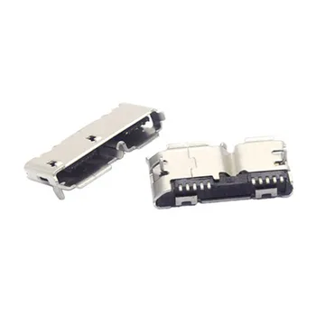 10pcs MICRO USB 3.0 Typ-B Samica Konektor Jack SMT Mobilný Pevný Disk Rozhranie Konektor 2 Pevné Čapy Vložená Doska Socket