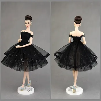 Black Fashion Šaty Blyth Bábika Čipky Princezná Šaty Prom Šaty Pre Barbie 1/6 BJD SD Doll Dress Up Príslušenstvo