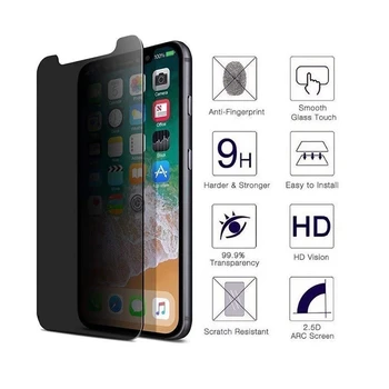 1-3KS Anti-spy Ochranné Kalené Sklo pre IPhone 11 12 14 Pro Max Mini X XS XR 13 6 S 7 8 Plus ochrany Osobných údajov Obrazovky Chrániče