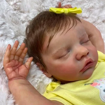 45 CM Reborn Bábiky Premie Dieťa Novorodenec Roztomilý Dievča V Žltých Šatách Ručné Maľovanie Real Soft Touch