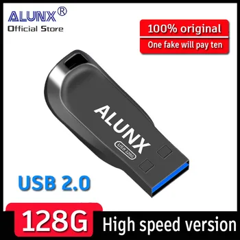 ALUNX Originálne kl ' úč 128 gb Pamäťová karta 32 gb 4 gb Kovové Usb Flash Disk 128Gb Pen Drive 64 Gb 8 gb Usb kľúč 16 Gb
