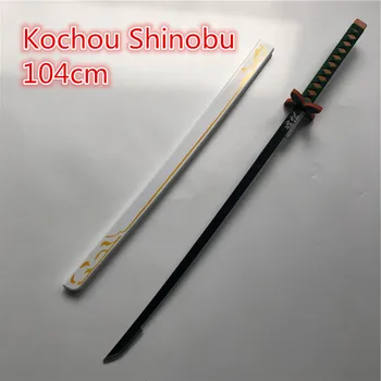 1:1 Démon Vrah Orange Rengoku Kyoujurou Sowrd 104 cm Cosplay Meč Anime Ninja Nôž Kimetsu č Yaiba Meč Zbraň PU Prop