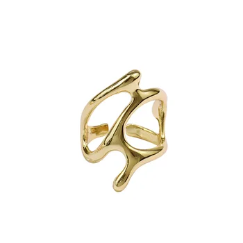 2022 Striebornej Farbe Nový Trend Vintage Elegantné Nepravidelný Duté Pobočiek Nastaviteľné Prstene pre Ženy Jemné Strany Šperky