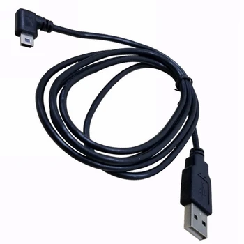 1PC USB 2.0 Samec Konektor na Mini 5 Pin Vľavo Uhle 90 Stupňov, Zapojte Dátový Kábel, Kábel 1,5 M/5 FT 3 M/10 FT Black