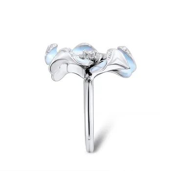 Utimtree Trendy Zirkón Veľký Kvet Prstene pre Ženy 925 sterling silver Zásnubný Prsteň, Šperky Žena Anillos Darček