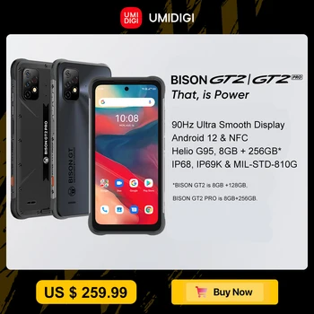 Na Sklade UMIDIGI BISON GT2 PRO Android 12 IP68 Robustný Smartphone Heliograf G95 6.5