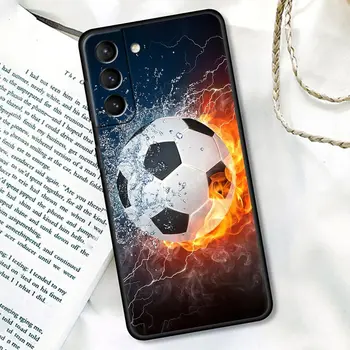 Oheň na Futbal, Futbalový Loptu Telefón puzdro pre Samsung Galaxy S7 S8 S9 S10e S21 S20 Fe Plus Ultra Mäkké Silikónové 5G