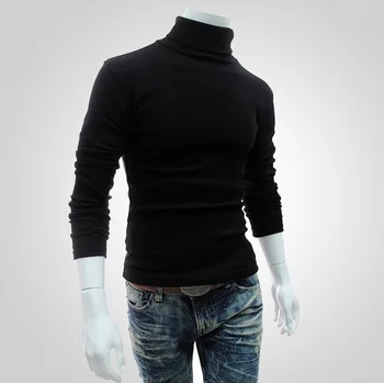Pánske vysoký golier sveter pulóver sveter klesnutie tričko dlhý rukáv jeseň a v zime mužov žijúcich modely