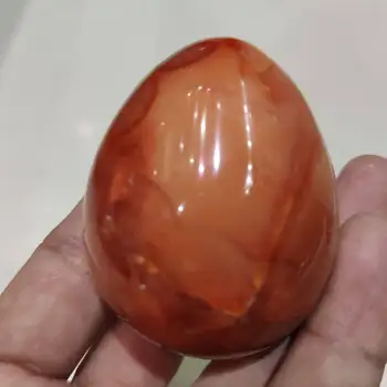50 mm Červená Oranžová Carnelian Achát Vajcia Šumivé Prírodné Brúsne Žily Minerálne