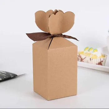 25/50pcs Kraft Papier Package Box Váza Candy Box Fishtail Prospech Darčeky Box Narodeniny, Vianoce, Valentín Party Svadobné Dekorácie