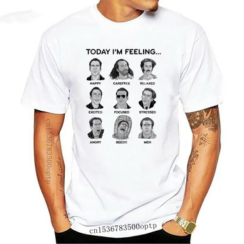 Nové Nicolas Cage Tváre T Shirt Mužov s Vtipné Tričko S 3XL Tees Mužov S Odevy Veľká