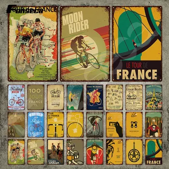 Tour De France na Koni Kovové Znamení Retro Bicyklov Tin Prihlásiť Cyklistov Kovové Plagát Dekoratívne Železa Maľovanie Doska pre Home Decor