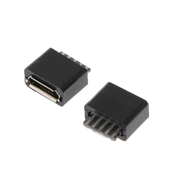 10 Ks DIY Micro USB 5 Pin Female Zásuvka Súprava Konektora Pripojte na Spájkovanie, na Zváranie Shell