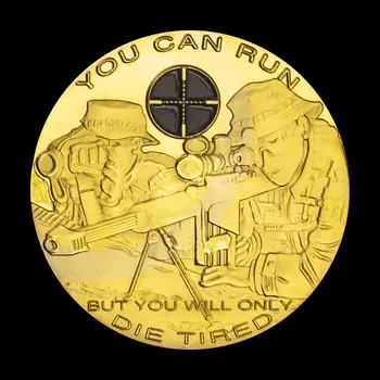 Spojené Štáty americké Armády Sniper obchod so Zlatom Mince Môžete Spustiť,ale Budete Len Zomrieť Unavený Zberateľskú Darček Pamätné Mince