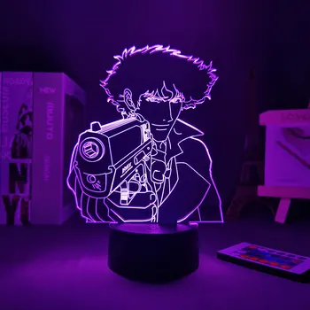 Anime Led Svetlo Anime Kovboj v tomto článku Spike 3d Lampa Anime Postavy Nočné Lampy Prenosné Osvetlenie