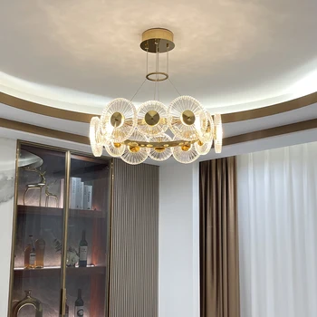 Lesk Na Obývacia Izba Krásne Spálňa Lampa Kolo Crystal Kus Obývacia Izba Luster Moderné Retro glass decorativechandelier