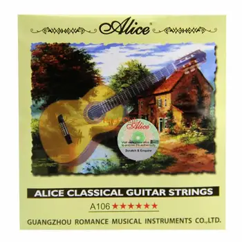 NOVÉ Alice Klasická Gitara, Struny A106 Jasné, Nylonové Struny