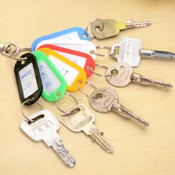 10PCS Plastové Keychain Auto Kľúča Držiteľa ID Štítky Názov Úschovňa Značky Prívesok Auto Keyring Split prívesok na Príslušenstvo Náhodné Farby